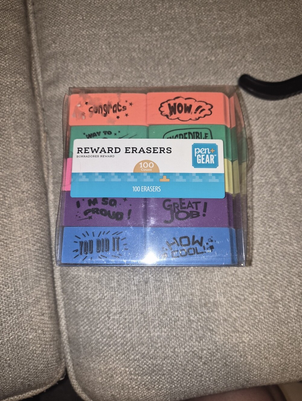Reward Erasers Pen + Gear 100 Count